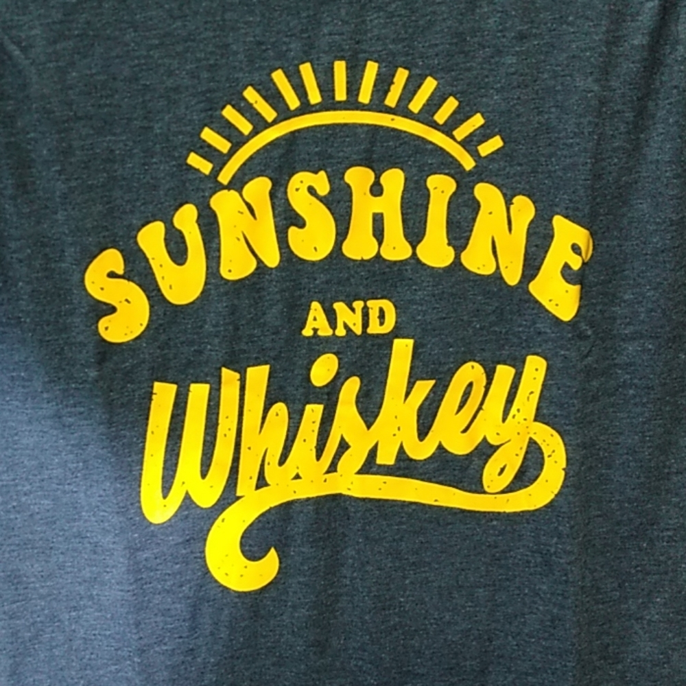 Sunshine and Whiskey Green  Tank Top for Women - Picture 3 of 5